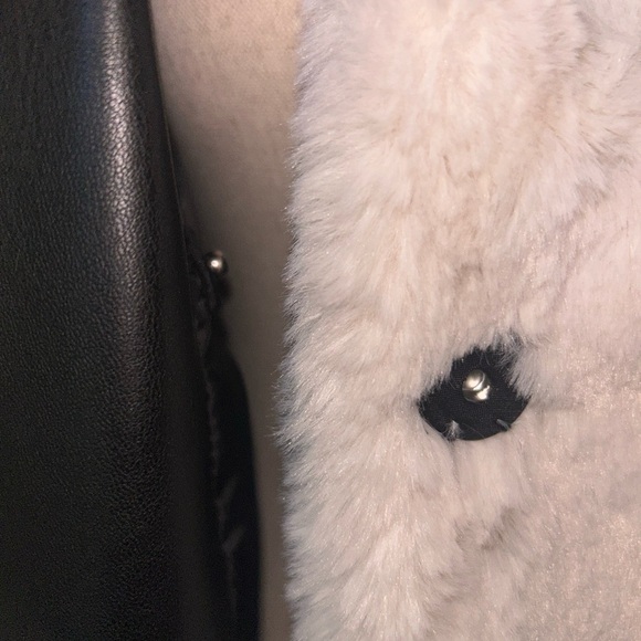 NWOT Express faux fur fux leather moto jacket - Picture 6 of 9